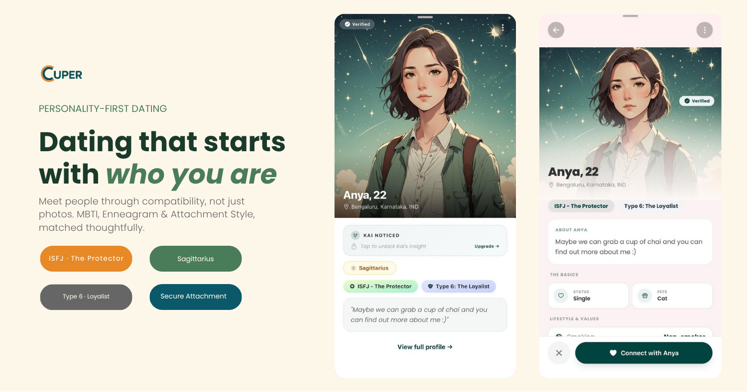 Cuper, personality-first dating